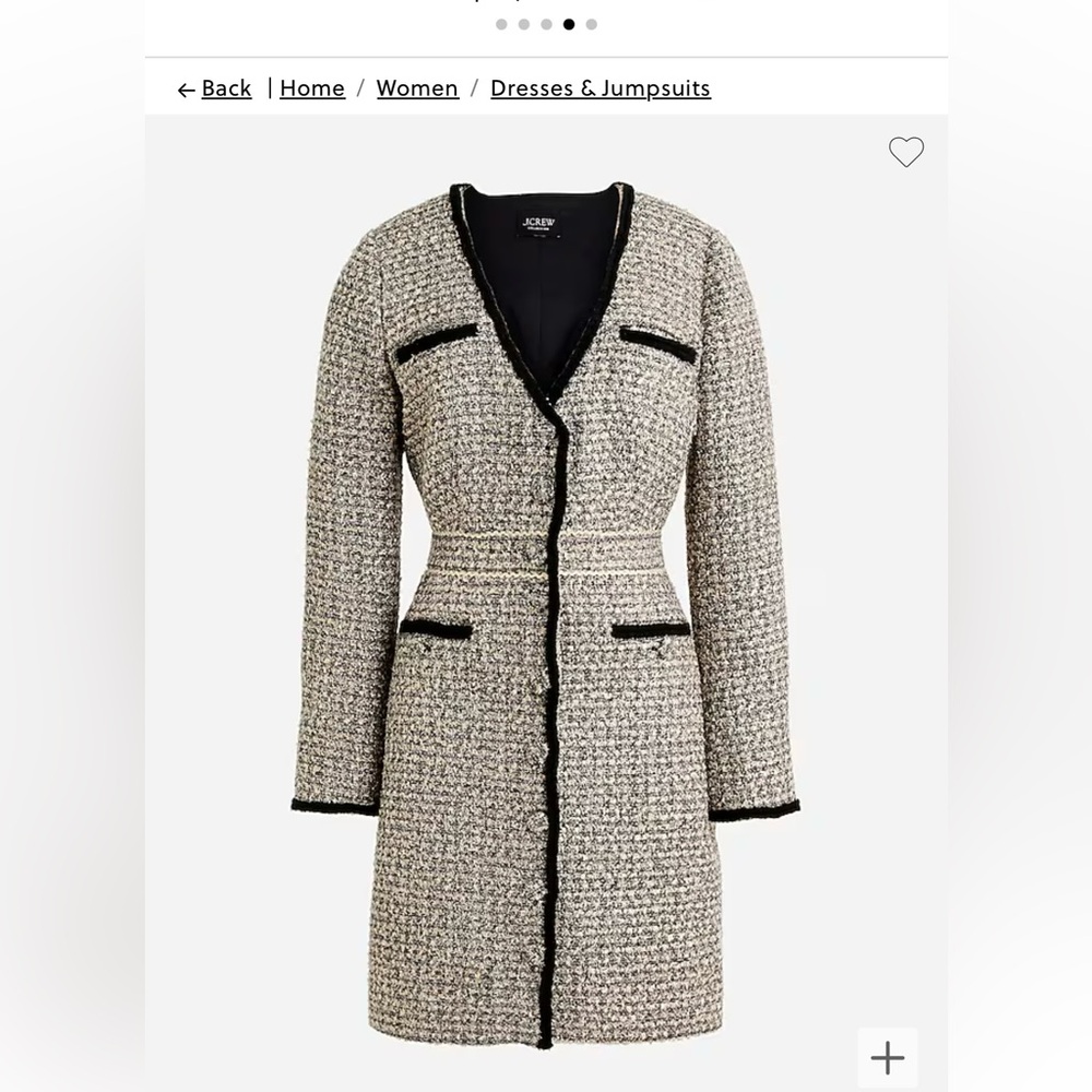 J Crew Collection V-neck lady dress in tinsel tweed size 8 BV884 - Picture 2 of 9